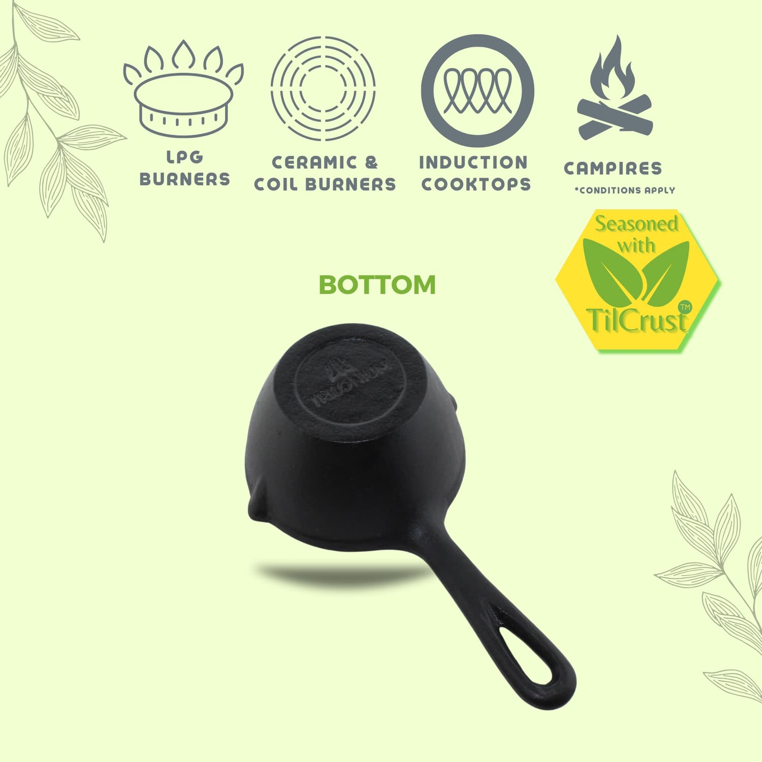 Triple Seasoned Cast Iron Tadka Pan 4.3 in - Image 5