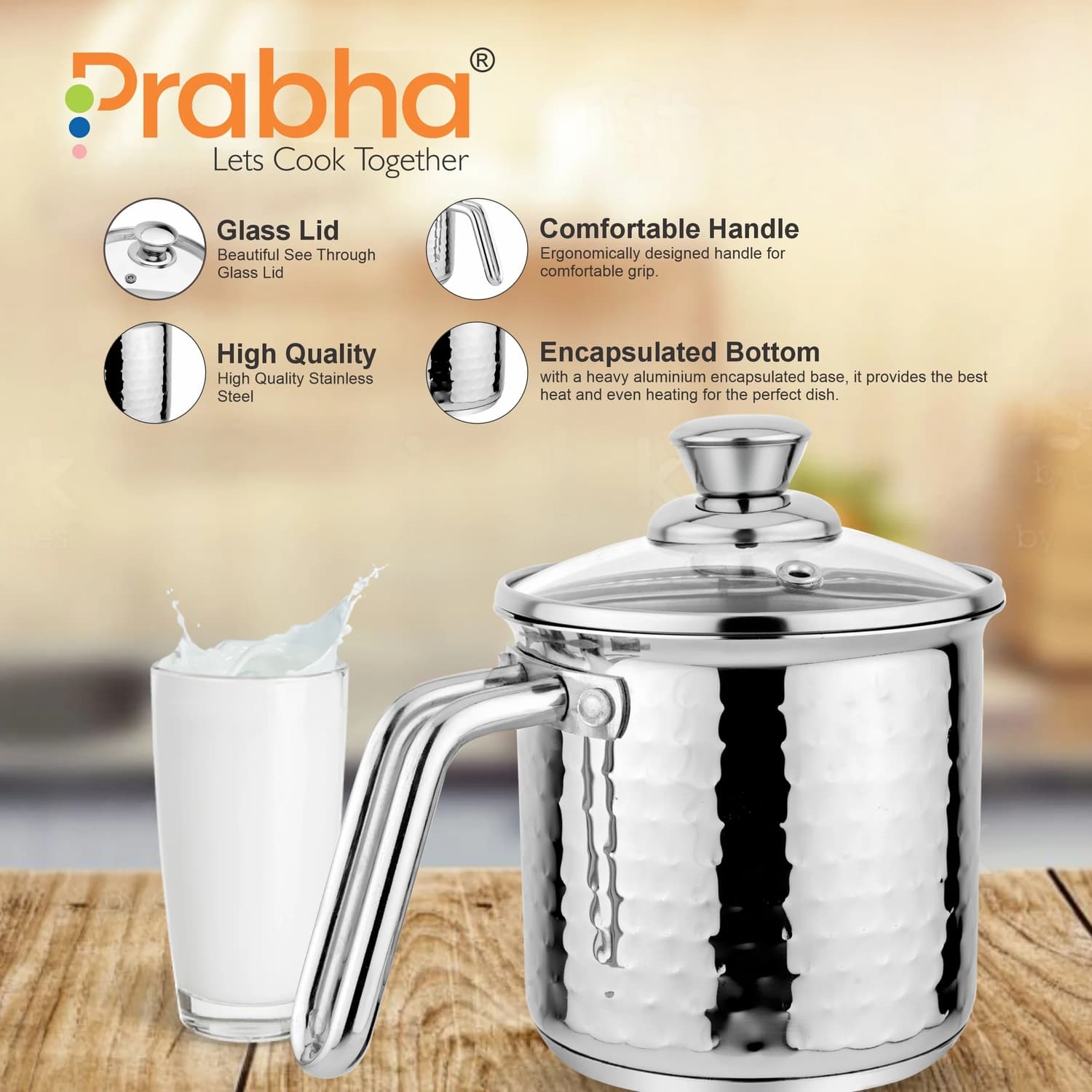 XENON IB MILK POT HA WITH LID 17 CM 2.5 L(17cm)