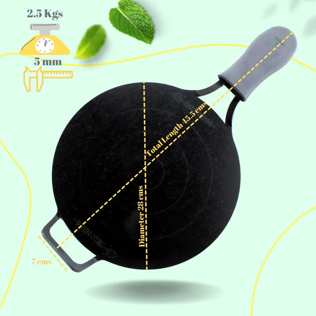 Triple Seasoned Cast Iron Dhruva Tawa 11 in(28cm) - Image 1