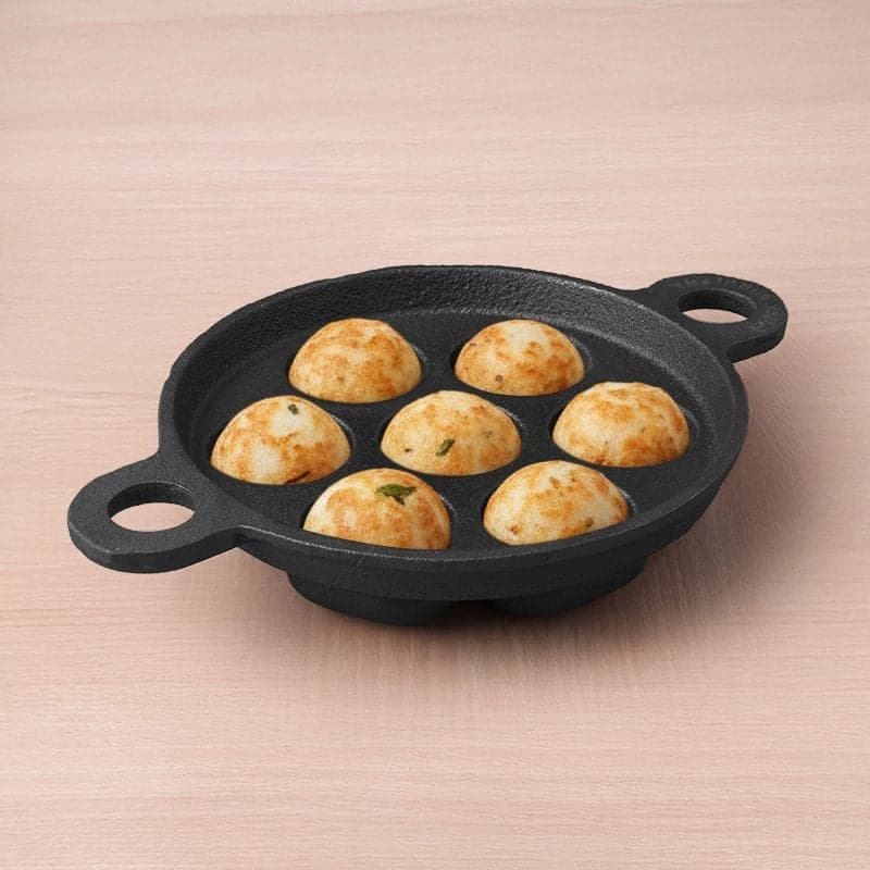 Super Smooth 7 Pit/Cup Cast Iron Paniyaram/Appe Pan