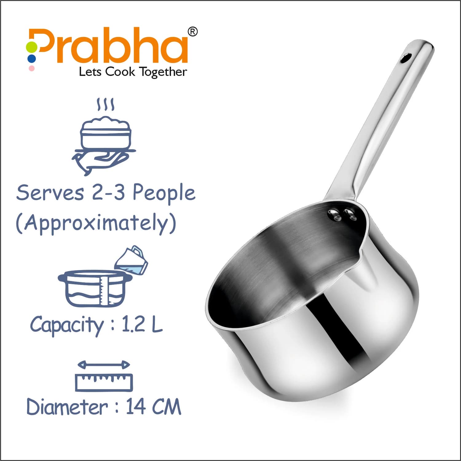 ELANTE TRIPLY CURVE SAUCEPAN - 14 CM(14cm) - Image 9