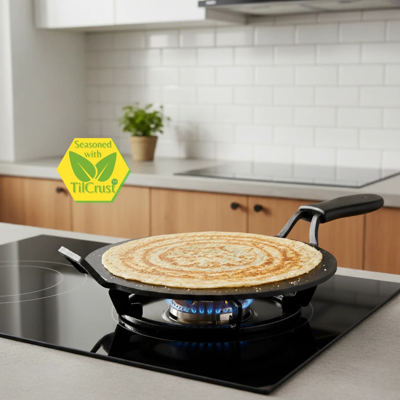 Triple Seasoned Cast Iron Dhruva Tawa 10 in - Image 1