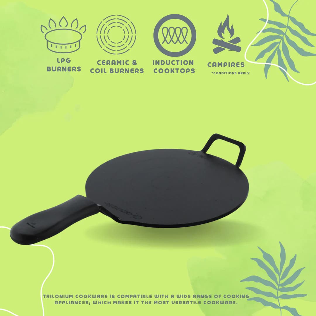 Triple Seasoned Cast Iron Dhruva Tawa 10 in - Image 3