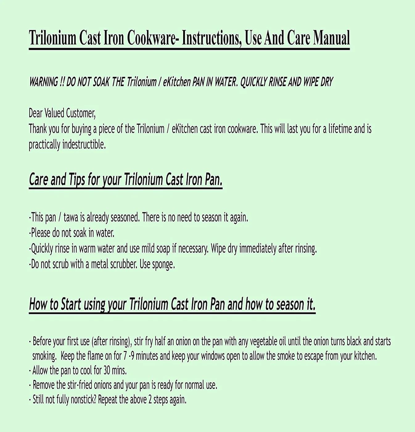 Triple Seasoned Cast Iron Dosa Tawa WHT 10 in - Image 10