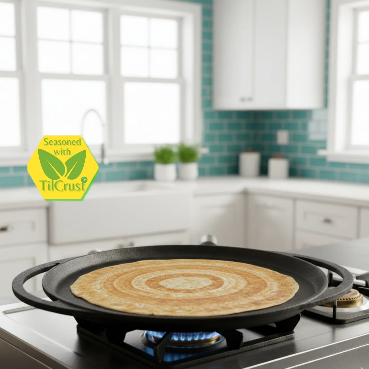 Triple Seasoned Cast Iron Dosa Tawa Infinity 2.0 11 in - Image 1