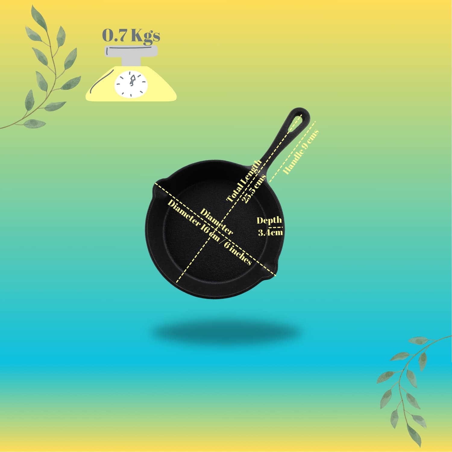 Triple Seasoned Cast Iron Classic Skillet 6 in - Image 3