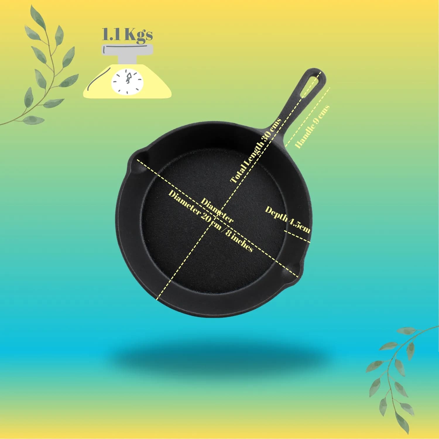 Triple Seasoned Cast Iron Classic Skillet 8 in(21cm) - Image 2