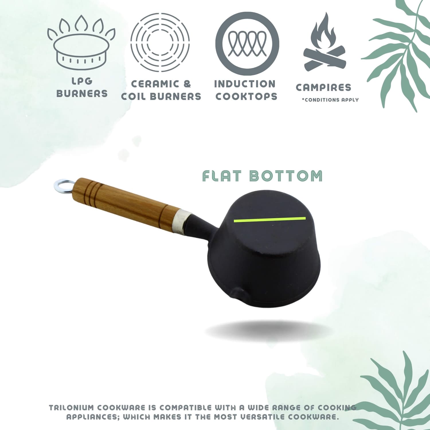 Triple Seasoned Cast Iron Tadka Pan 4.3 WH inc 300ml - Image 5