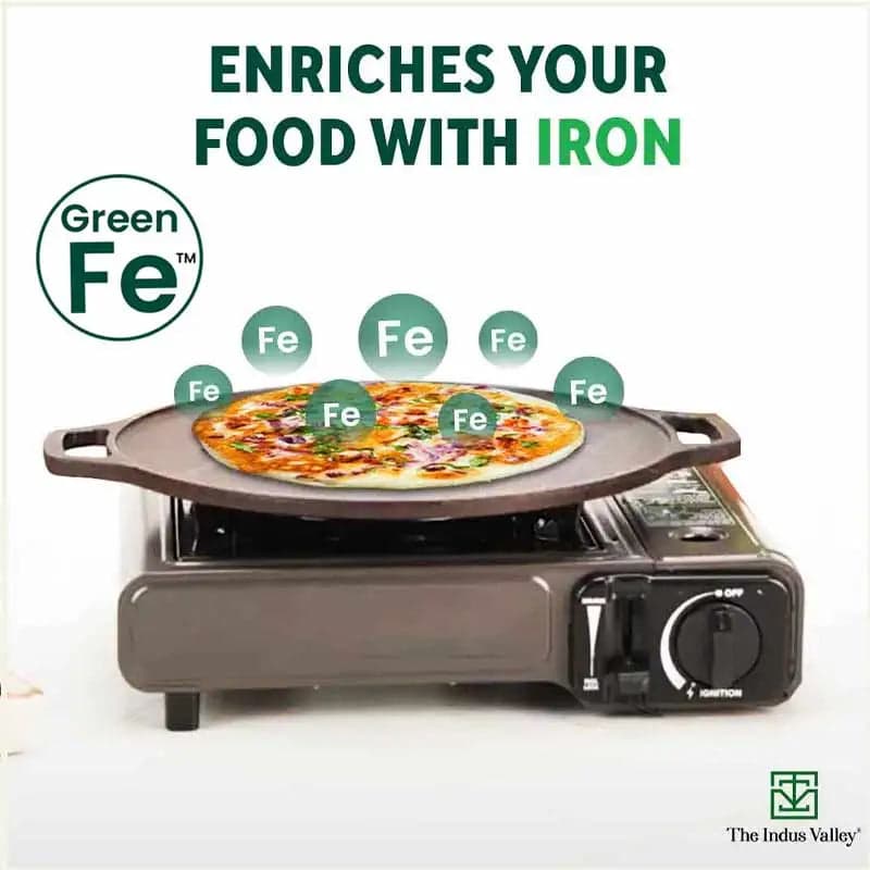 CASTrong Cast Iron Roti/Dosa Tawa 30.2cm, Pre-seasoned, Nonstick, 100% Pure, Toxin-free, Induction 2.4kg - Image 4