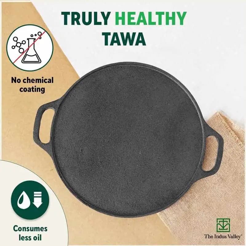 CASTrong Cast Iron Roti/Dosa Tawa 30.2cm, Pre-seasoned, Nonstick, 100% Pure, Toxin-free, Induction 2.4kg - Image 1